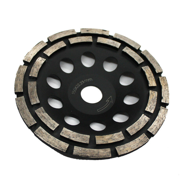 150mm Diamond Grinder Wheel Disc Grinding Double Row Stone Brick Concrete 24 seg