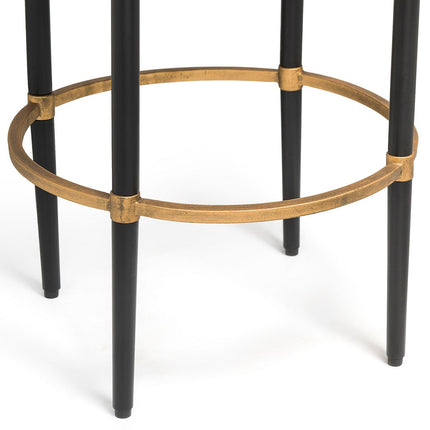 Wooden Round Gold Black Side Table with Finial Legs