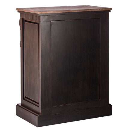 Iron Sideboard Buffet Cabinet with Drawer Storage and Wood Top