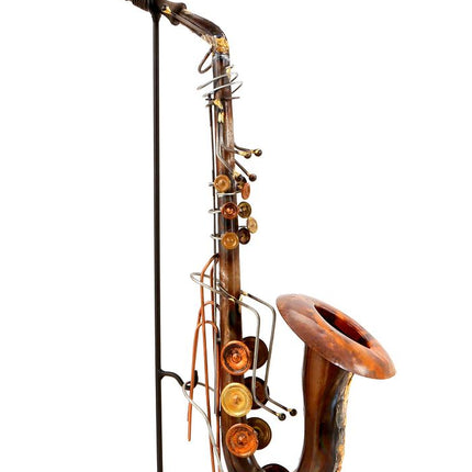Saxophone Statue Display Ornament for Home Decor in Copper Finish