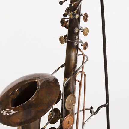 Saxophone Statue Display Ornament for Home Decor in Copper Finish