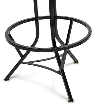 Industrial Wooden Iron Swivel Bar Stool - Black Rustic