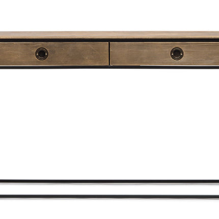 Contemporary Golden Black Hallway Console Table with Drawers