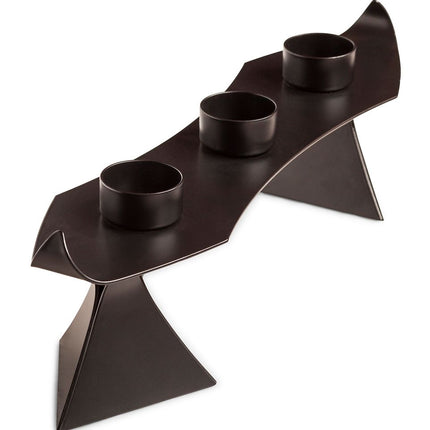 Black Metal Harbour Style Tea Light Candle Holder Stand