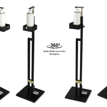 Lirash Touch Free Hand Sanitiser Dispenser Station Floor Stand Foot Operated - Gold Black