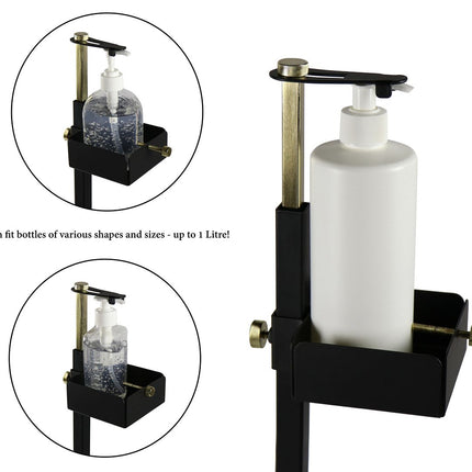 Lirash Touch Free Hand Sanitiser Dispenser Station Floor Stand Foot Operated - Gold Black