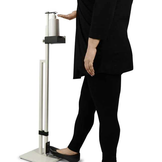 Lirash Touch Free Hand Sanitiser Dispenser Station Floor Stand Foot Operated - White Black