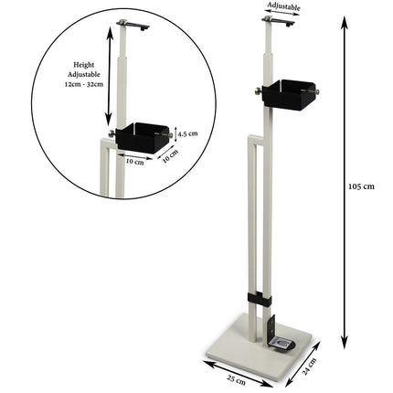 Lirash Touch Free Hand Sanitiser Dispenser Station Floor Stand Foot Operated - White Black