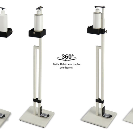 Lirash Touch Free Hand Sanitiser Dispenser Station Floor Stand Foot Operated - White Black