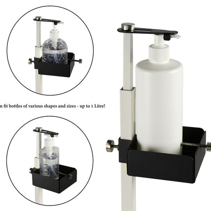 Lirash Touch Free Hand Sanitiser Dispenser Station Floor Stand Foot Operated - White Black