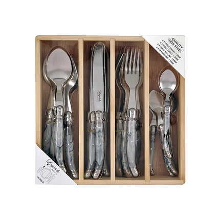 Cutlery Set 24p Marble White x 6sets