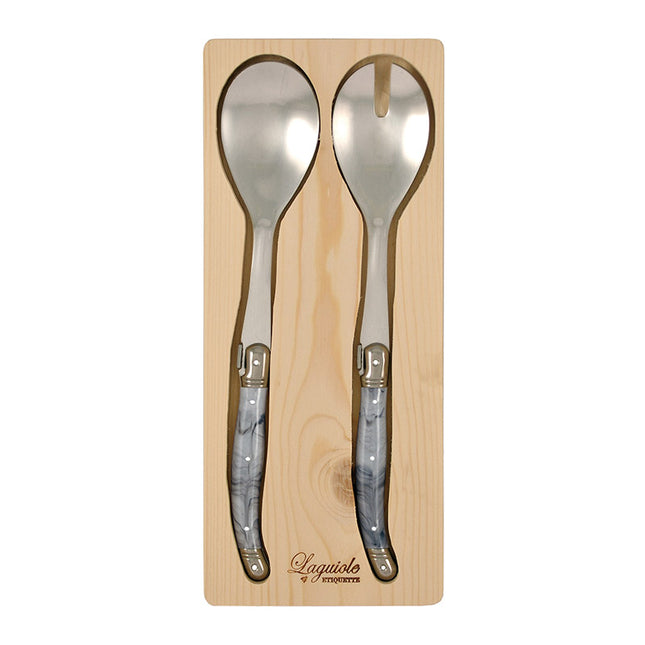 Salad Fork & Spoon Marble White x 6sets