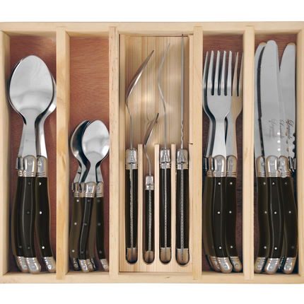 24p Cutlery Set Black x 4sets