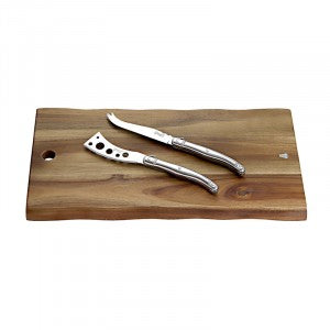 3p Acacia Cheese BD & Knife Set Stainless Steel x 6sets