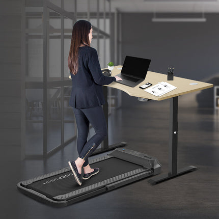Lifespan Fitness V-FOLD Treadmill with ErgoDesk Automatic Standing Desk 1800mm in Oak/Black