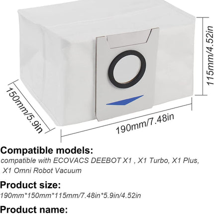 6 X Auto Empty Station Dust Bags For Ecovacs Deebot X1 Omni Series Robots