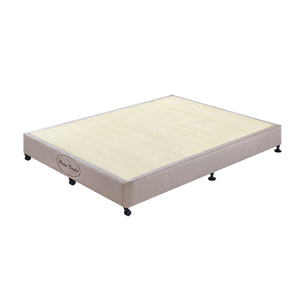 Mattress Base Ensemble Double Size Solid Wooden Slat in Beige with Removable Cover