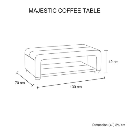 Coffee Table Upholstered PU Leather in Black Colour with open storage