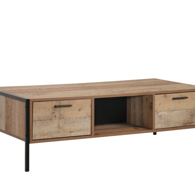 Coffee Table 2 Drawers Particle Board Storage in Oak Colour