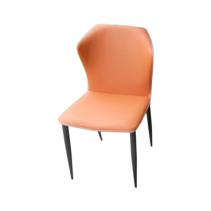 6X Orange Dining Chairs Premium Leatherette Gorgeous Colour Stylish Tripod Legs Carbon Steel