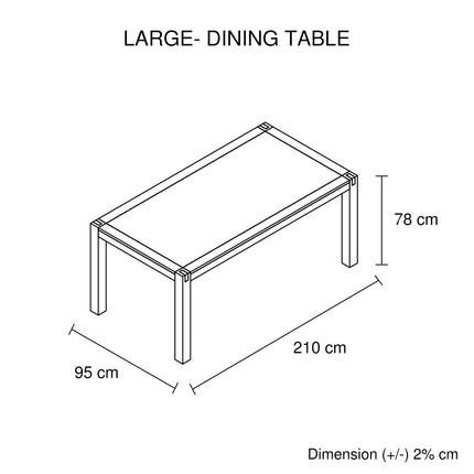 9 Pieces Dining Suite 210cm Large Size Dining Table & 8X Chairs with Solid Acacia Wooden Base in Chocolate Colour