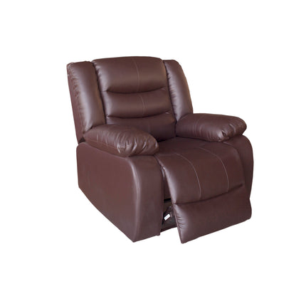 3+1+1 Seater Recliner Sofa In Faux Leather Lounge Couch in Brown