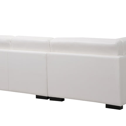 Lounge Set Luxurious 6 Seater Bonded Leather Corner Sofa Living Room Couch in White with Chaise