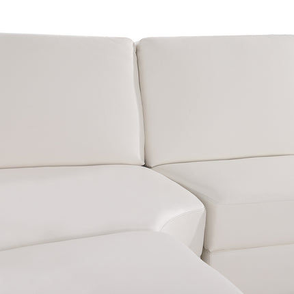 Lounge Set Luxurious 6 Seater Bonded Leather Corner Sofa Living Room Couch in White with Chaise