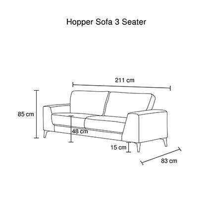 3 Seater Sofa Light Grey Fabric Lounge Set for Living Room Couch with Solid Wooden Frame Black Legs