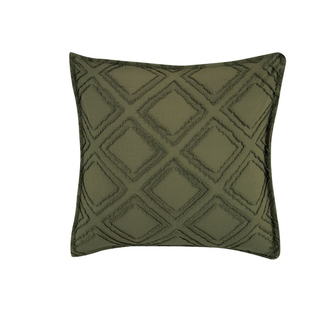 TUFTED MICROFIBRE SUPER SOFT CUSHION COVER-KHAKI GREEN