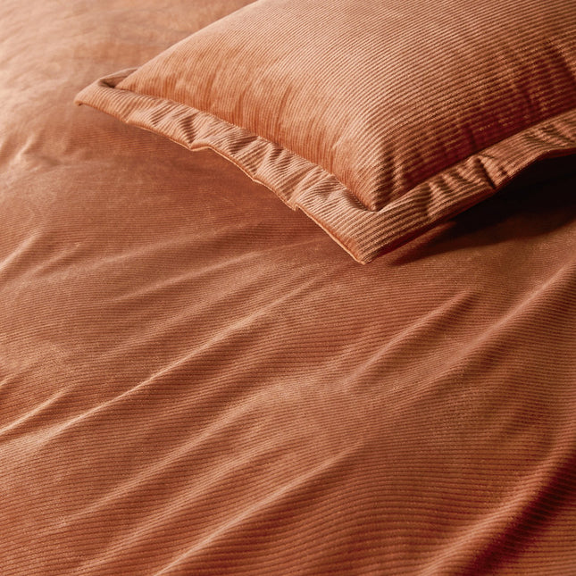 Corduroy Velvet Queen Bed Quilt Cover Set-Bronze