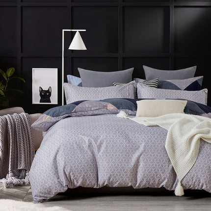 Jay microfiber reversible quilt cover set-queen size