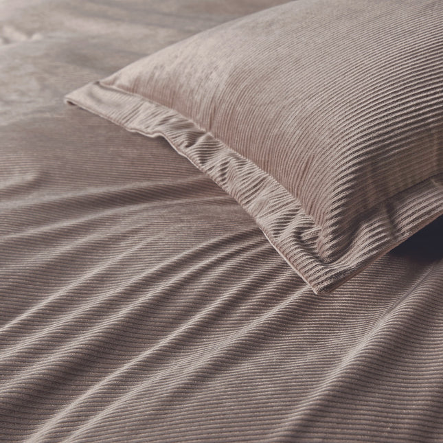 Corduroy Velvet Queen Bed Quilt Cover Set-Mink