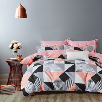 Lila microfiber reversible quilt cover set-king size