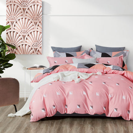 Lila microfiber reversible quilt cover set-king size