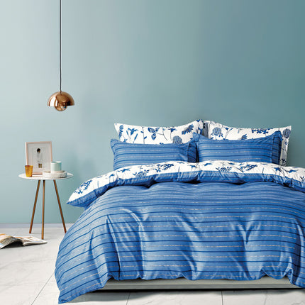 Lin microfiber reversible quilt cover set-king size