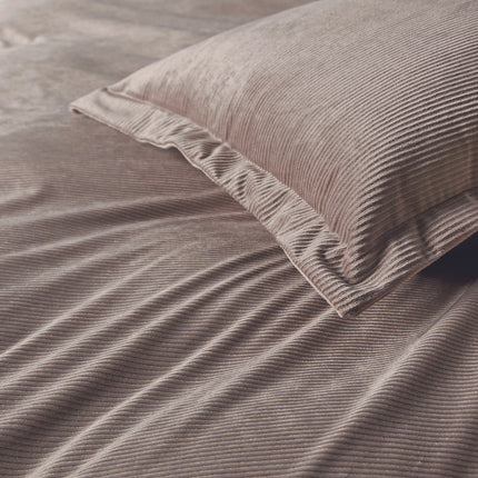 Corduroy Velvet King Bed Quilt Cover Set-Mink