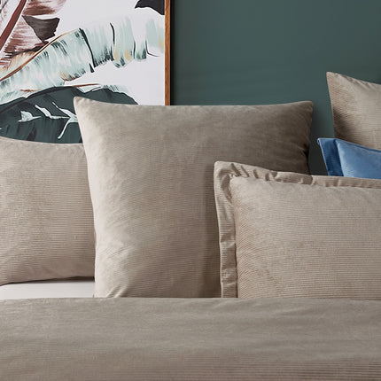 Corduroy Velvet King Bed Quilt Cover Set-Mink