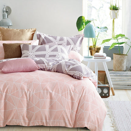 Space 100% cotton reversible quilt cover set-king size