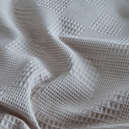 100% Cotton checkered waffle quilt cover set king size -Natural