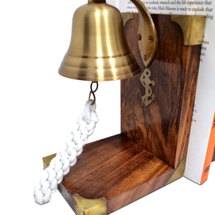 Brass Bookend - Anchor Bell
