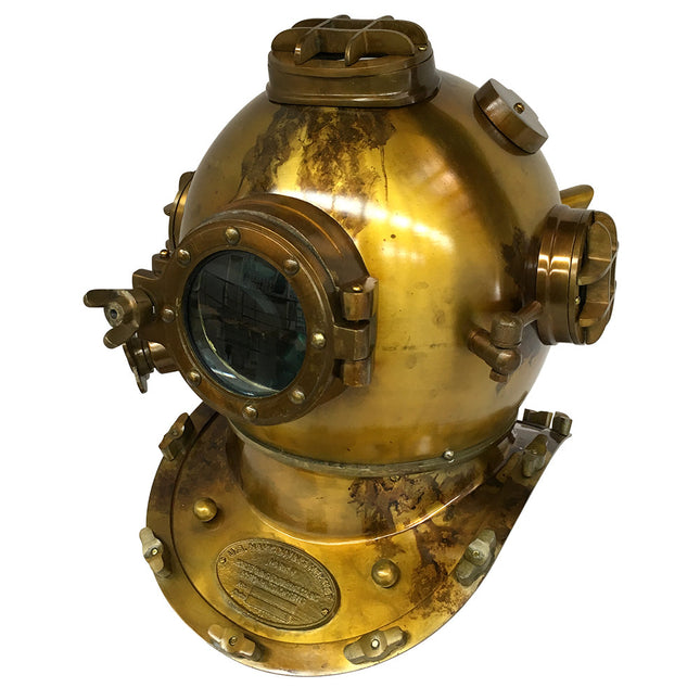 US Navy Mark V Diving Helmet – Brass Antique Finish
