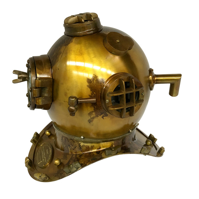 US Navy Mark V Diving Helmet – Brass Antique Finish