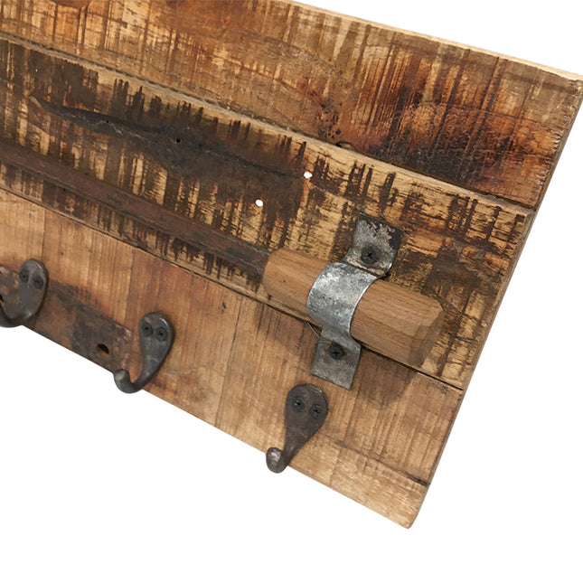 Wall Clock - Frying Pan On Recycled Wood