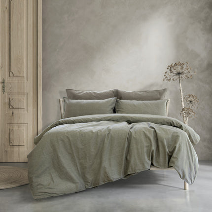 Embre Linen Look Washed Cotton QUILT COVER SET - QUEEN