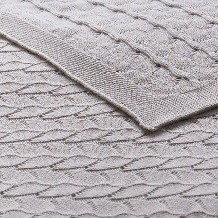 Little Gem Lyla Grey Cotton Baby Blanket 75 x 100 cm