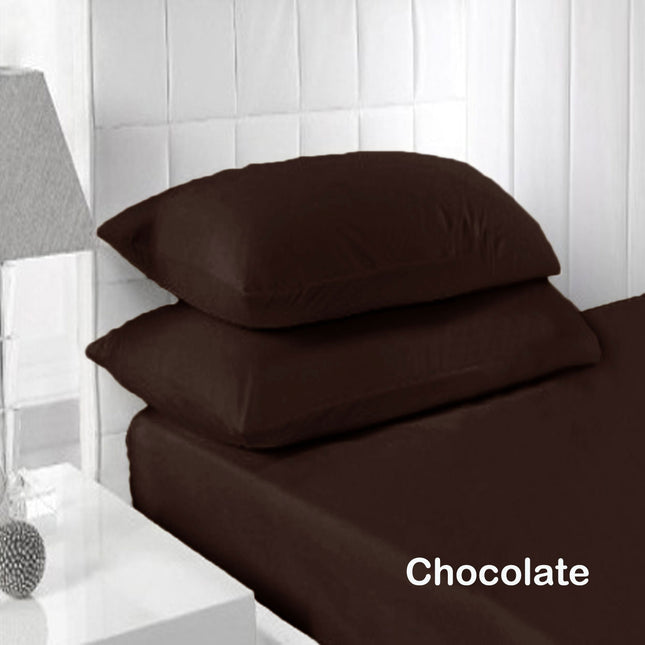 Accessorize 250TC Fitted Sheet Set Chocolate - Single