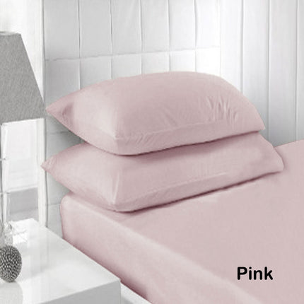 Accessorize 250TC Fitted Sheet Set Pink - King