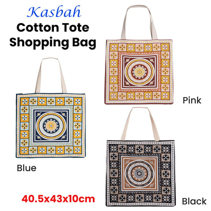 J Elliot Home Kasbah Cotton Tote Shopping Bag 40.5x43x10cm Blue