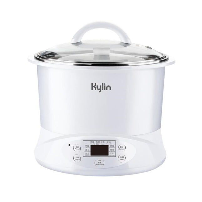 Kylin Electric Slow Cooker Stainless Steel Ceramic Pot Steamer 2.2L With 3 Containers